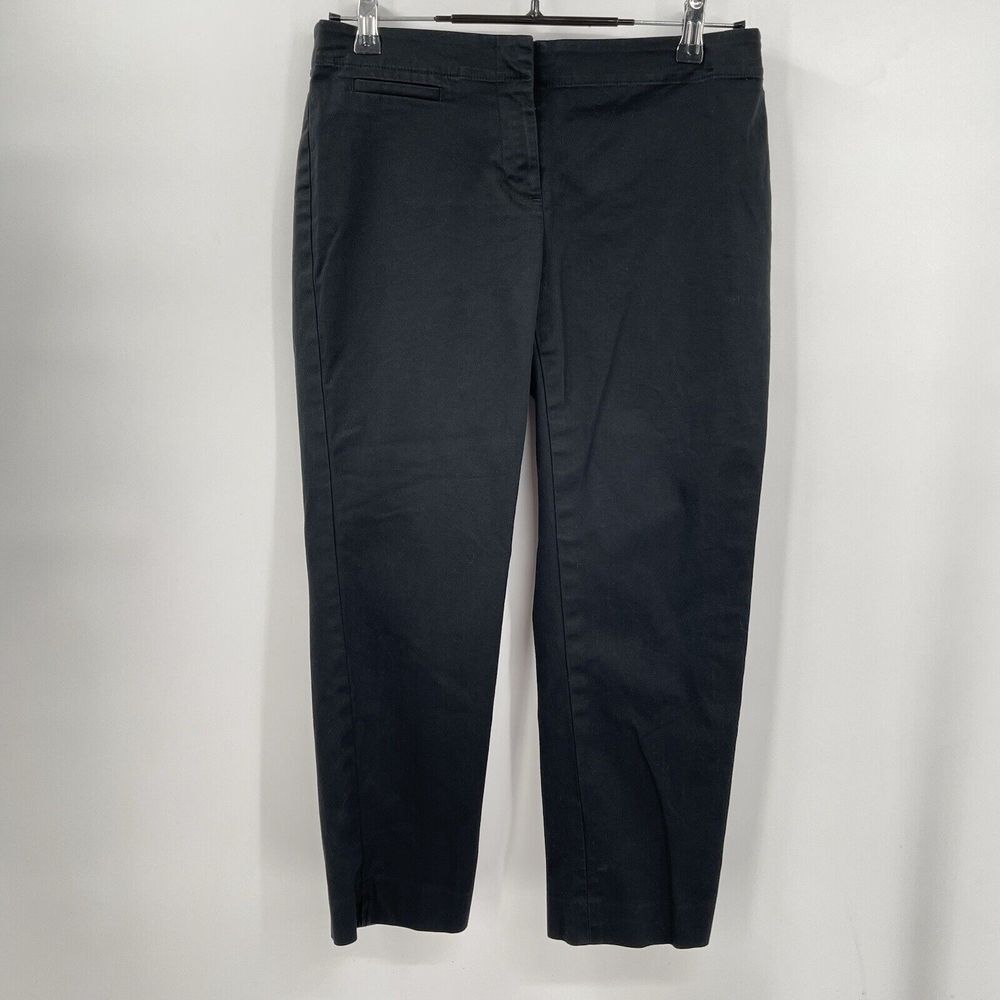 J. Jill 8 Petite Ankle Trousers Women Black Stretch Cotton Slim Career Pants